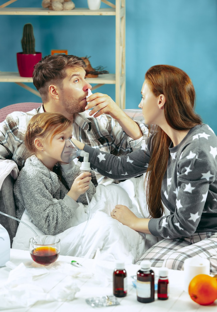 young-woman-man-with-sick-daughter-home-home-treat